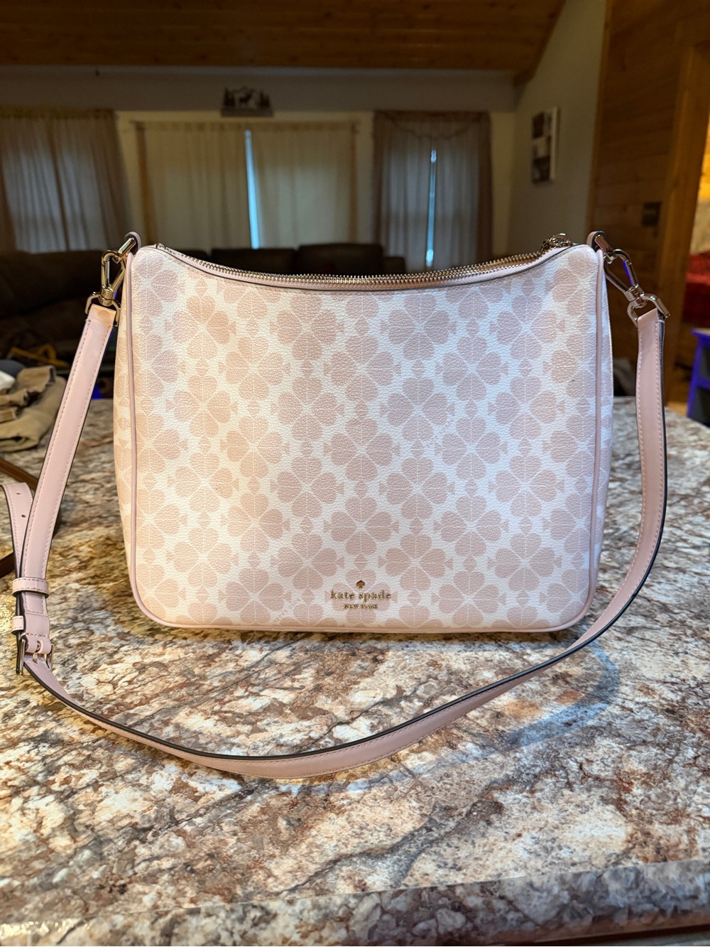 Kate Spade Blush Floral Monogram Crossbody Bag